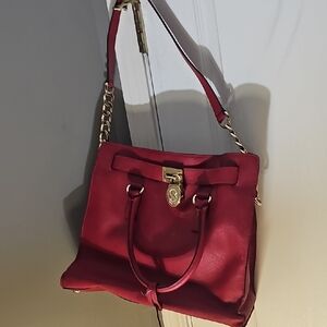 Elegant Red Leather Handbag